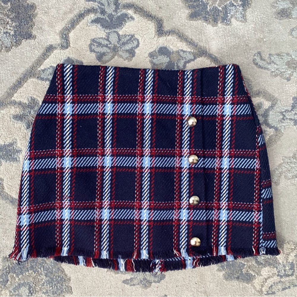 Forever 21 blue plaid skirt small preppy - Picture 8 of 8